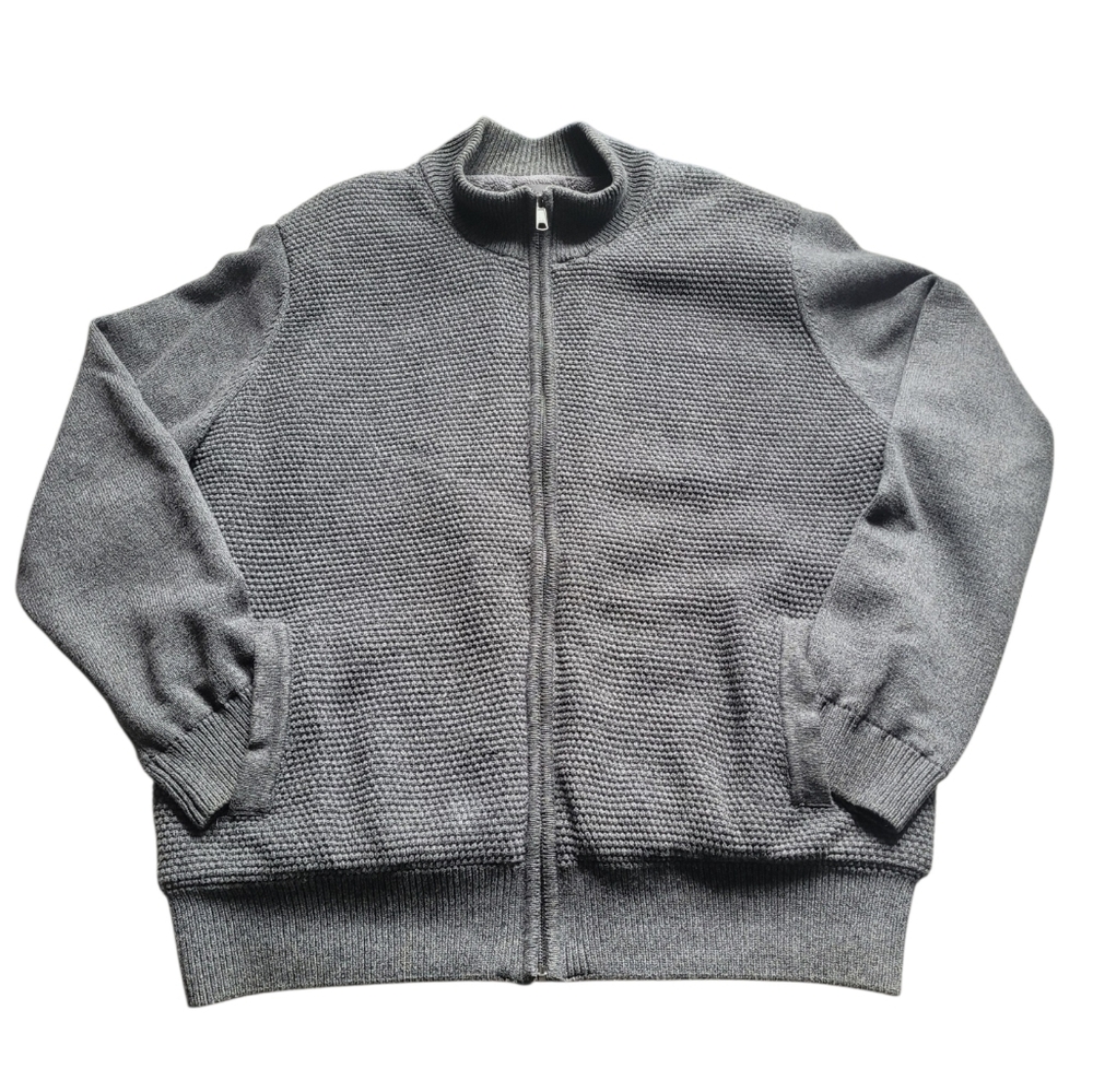 Emanuel Ungaro Men’s Full Zip Knit Sweater Jacket Fleece Lined